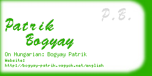 patrik bogyay business card